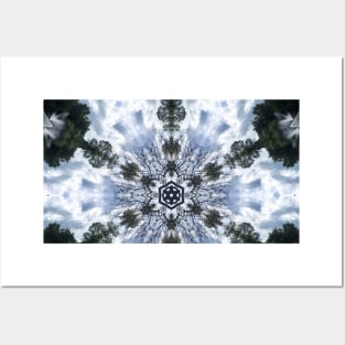 Organic Trees and Cloud Textile Pattern Edit Posters and Art